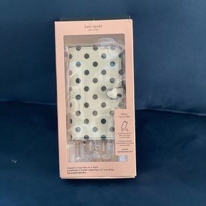 Kate Spade Magnetic Wrap Folio on a Chain Crossbody Dots iPhone 12/12 Pro